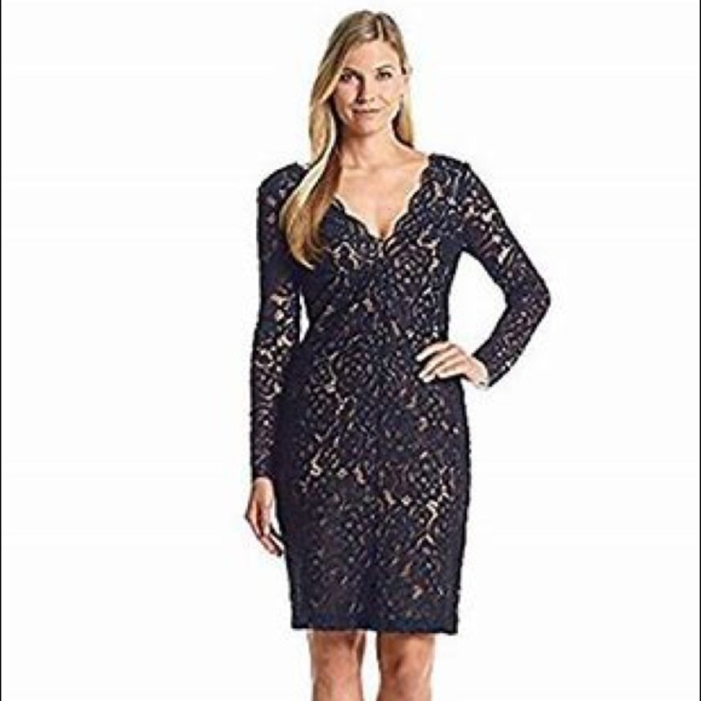 NWT Plus Vera Wang Cocktail Lace Sheath Midi Dress